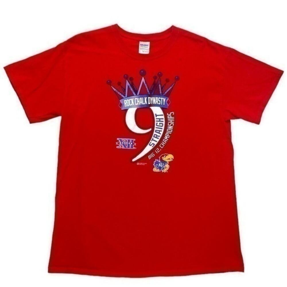 KU Jayhawks Rock Chalk Big 12 Graphic T-shirt Men’s Large Kansas University tee